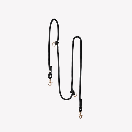 'Black' - Hands Free Braided Leash - Snag N' Style