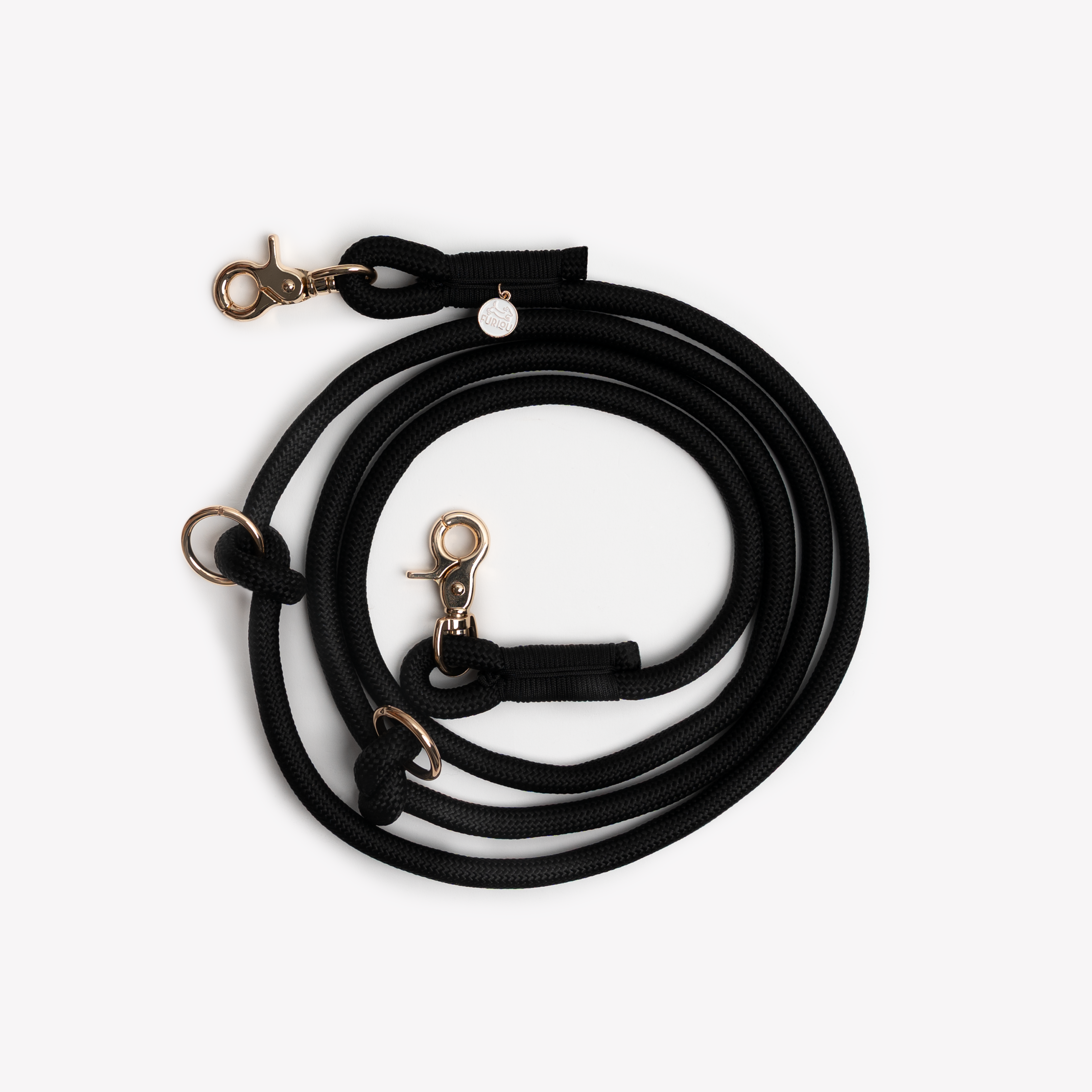 'Black' - Hands Free Braided Leash - Snag N' Style