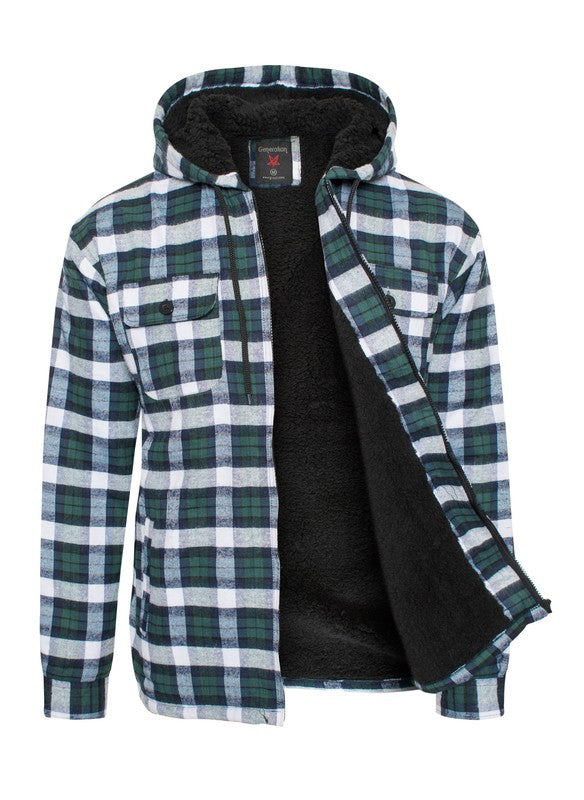 Men's Flannel Sherpa Lining Jacket - Snag N' Style