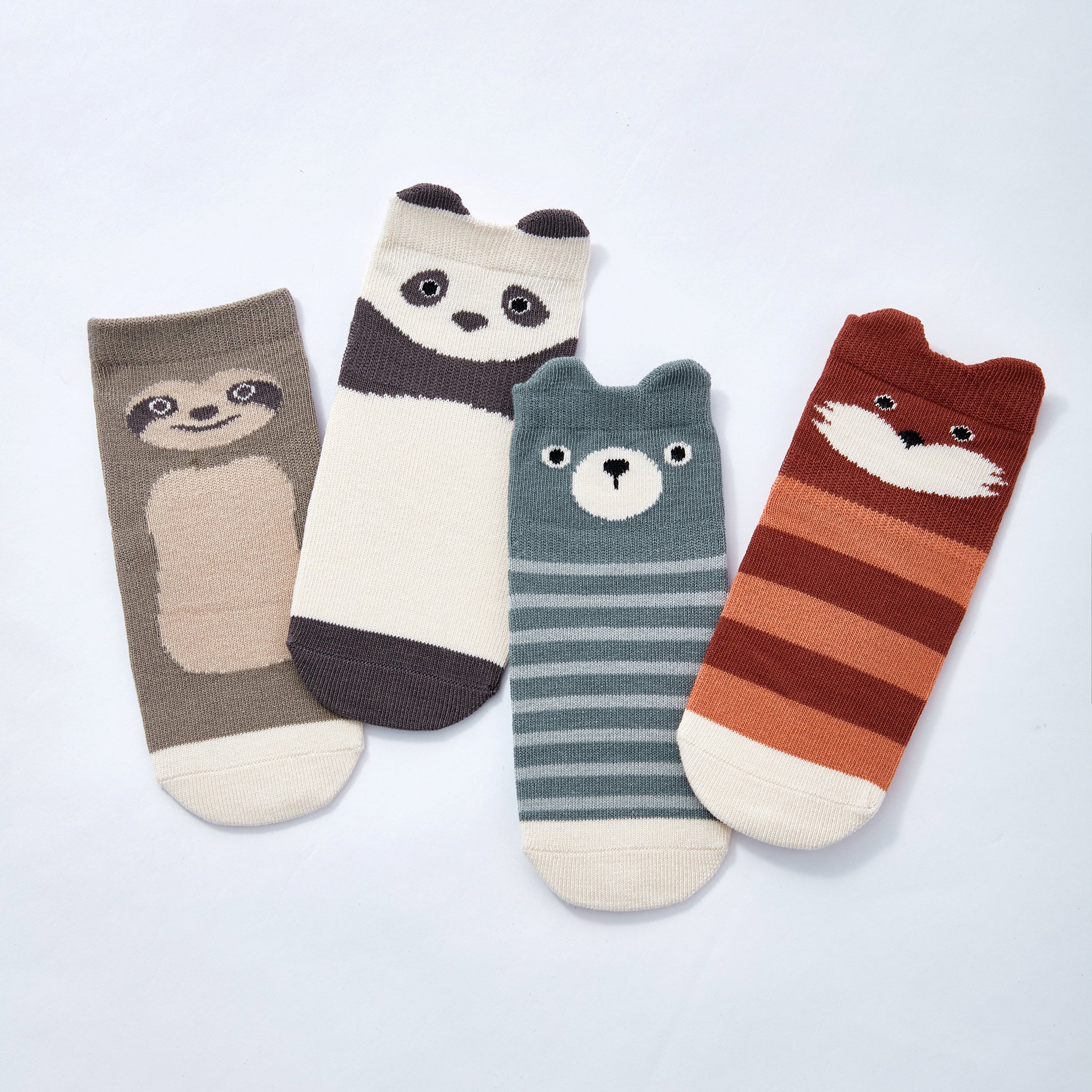 New- Critter Crew II- Organic- 4 Pairs of Stay-On Baby & Toddler Non-Slip Socks - Snag N' Style
