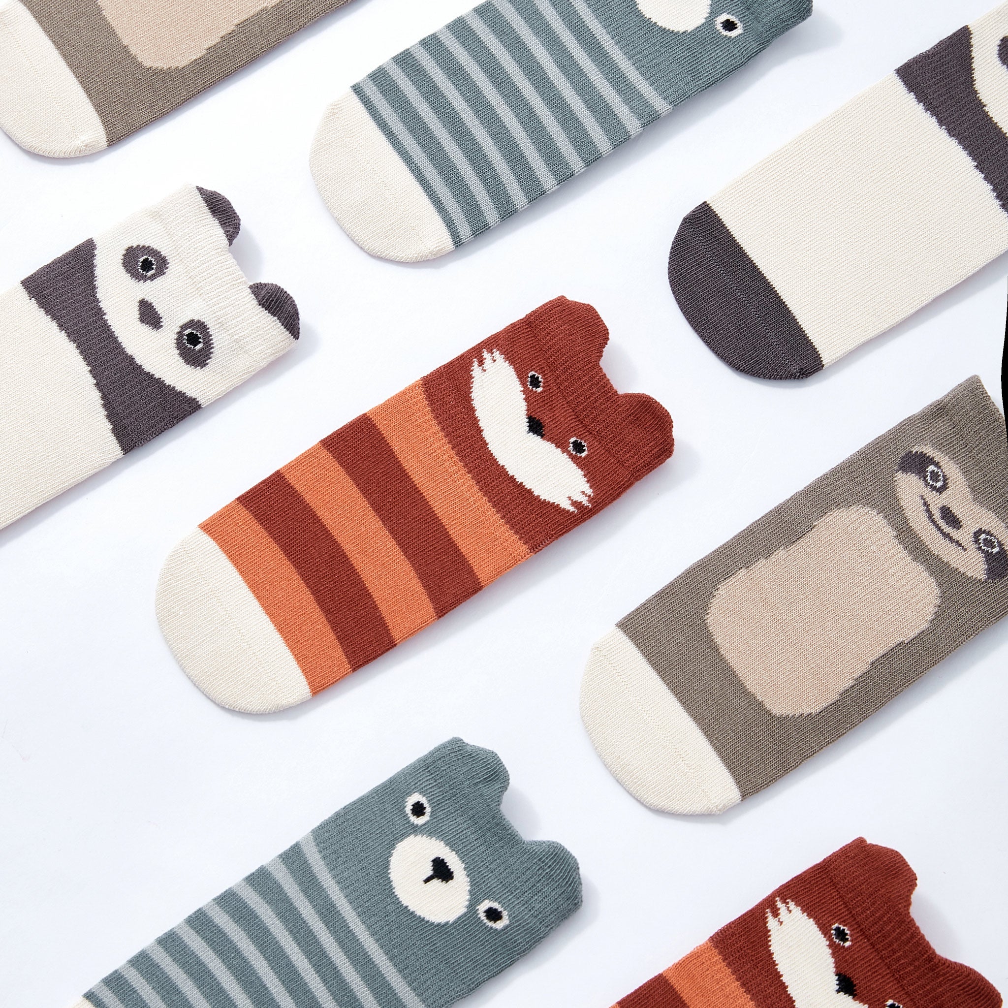 New- Critter Crew II- Organic- 4 Pairs of Stay-On Baby & Toddler Non-Slip Socks - Snag N' Style