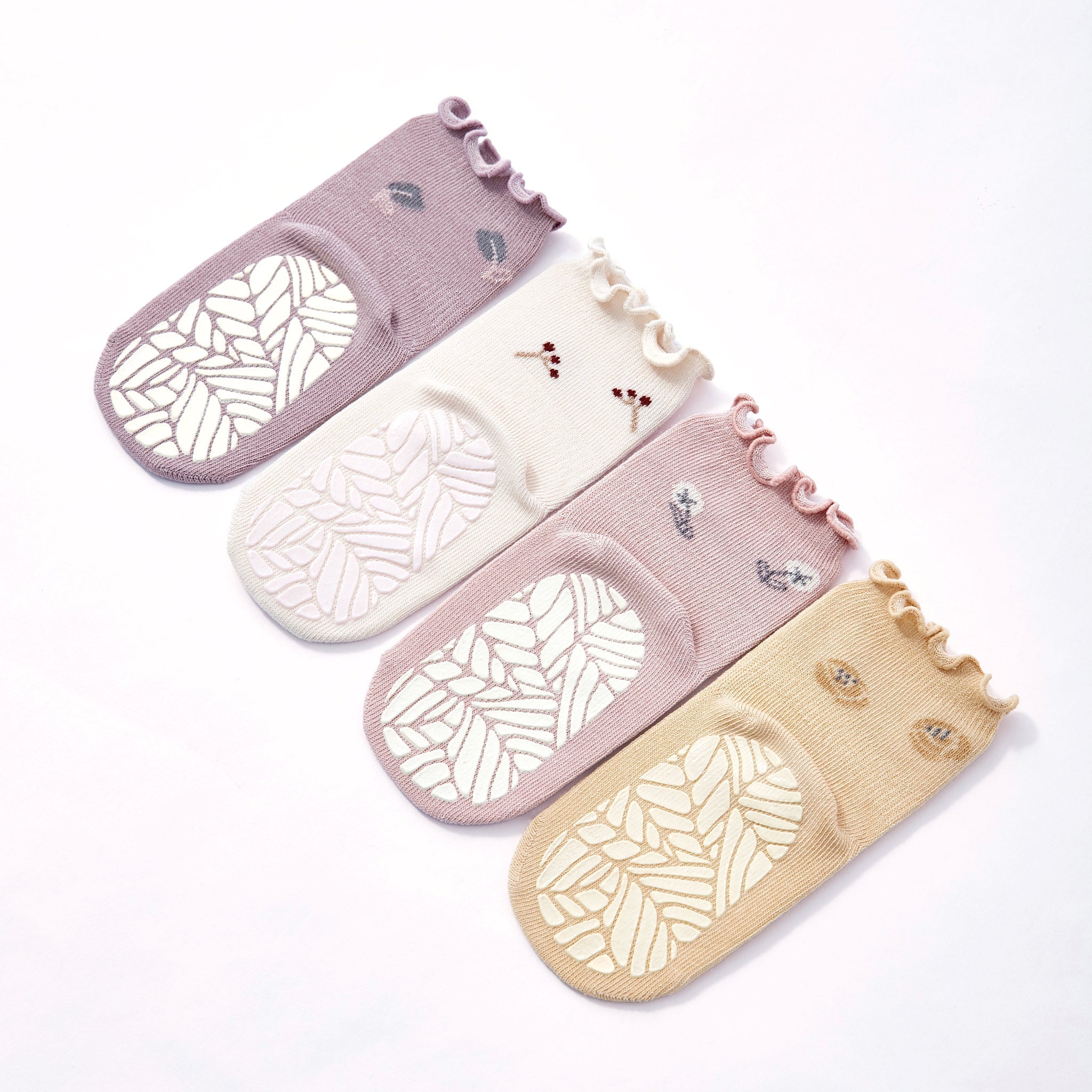 New- Little Wonder Things- Organic- 4 Pairs of Stay-On Baby & Toddler Non-Slip Socks - Snag N' Style