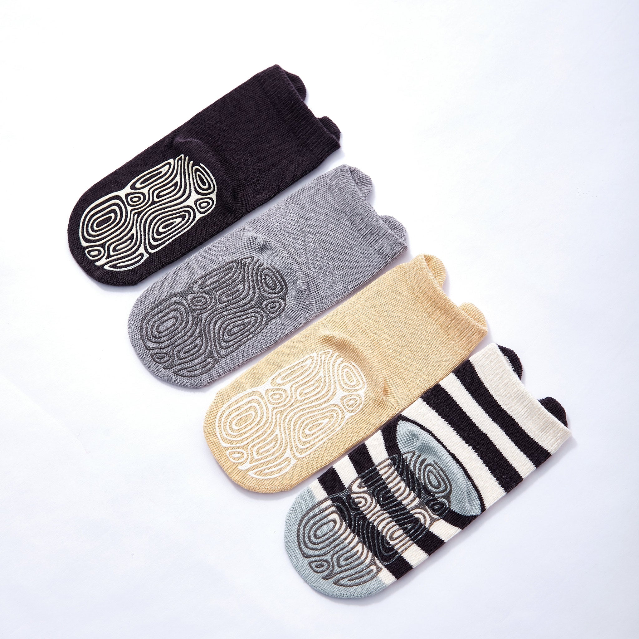 New- Into The Wild III- Organic- 4 Pairs of Stay-On Baby & Toddler Non-Slip Socks - Snag N' Style