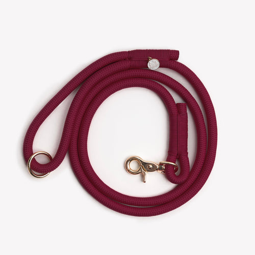 'Bordeaux' - Braided Rope Leash - Snag N' Style