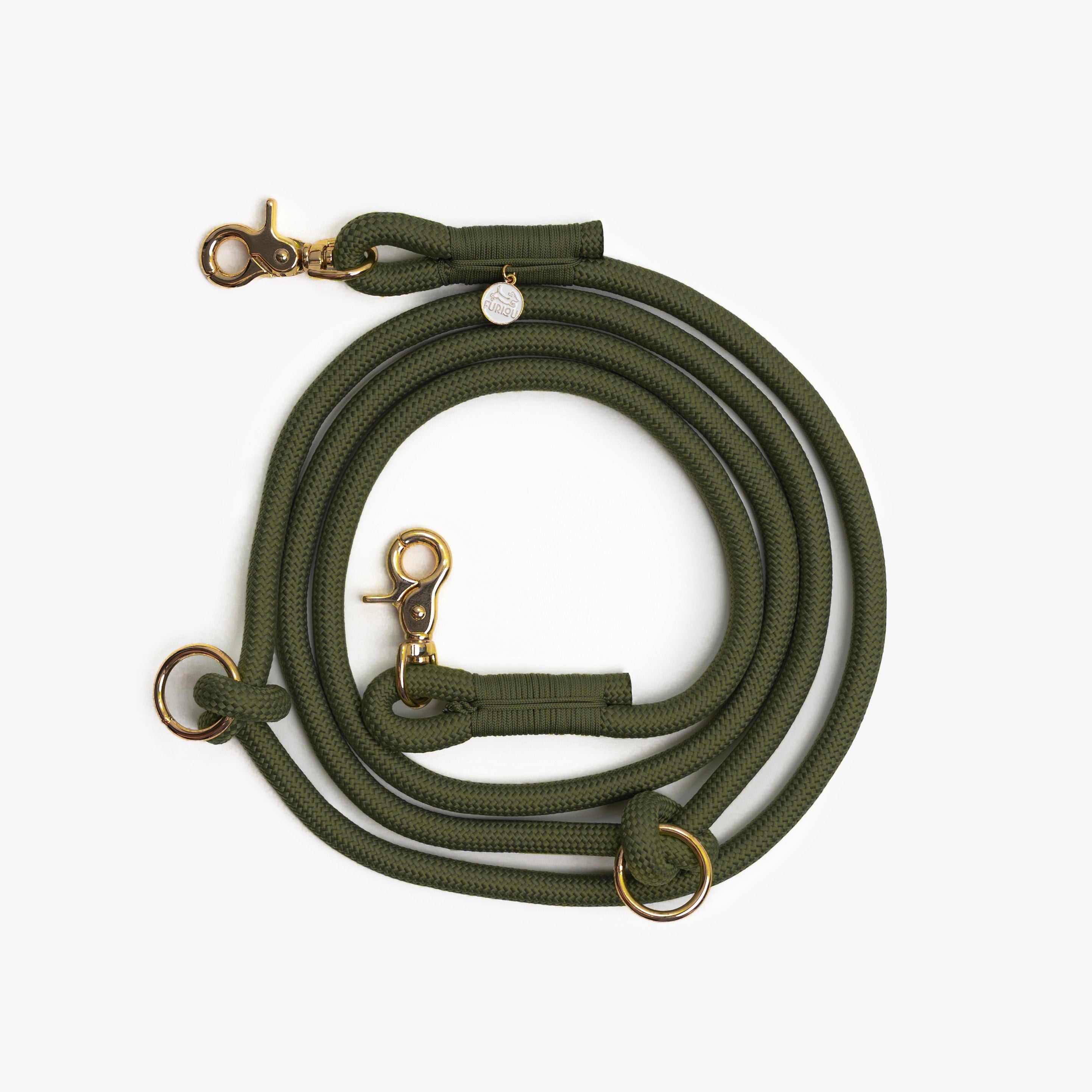 'Moss Green' - Hands Free Braided Leash - Snag N' Style