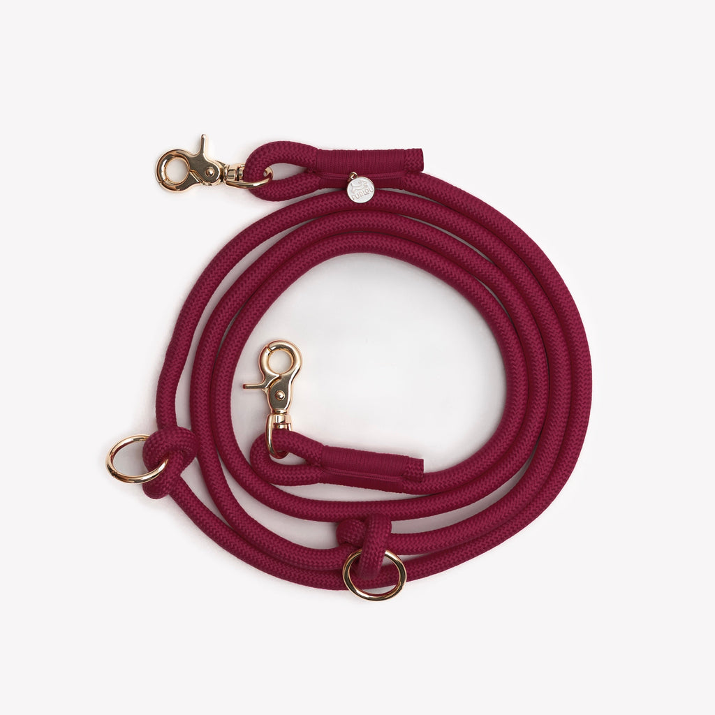 'Bordeaux' - Hands Free Braided Leash - Snag N' Style