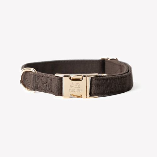 'Brown' - Canvas Dog Collar - Snag N' Style