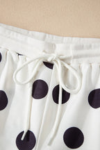 Polka Dot Pullover and Drawstring Shorts Set - Snag N' Style