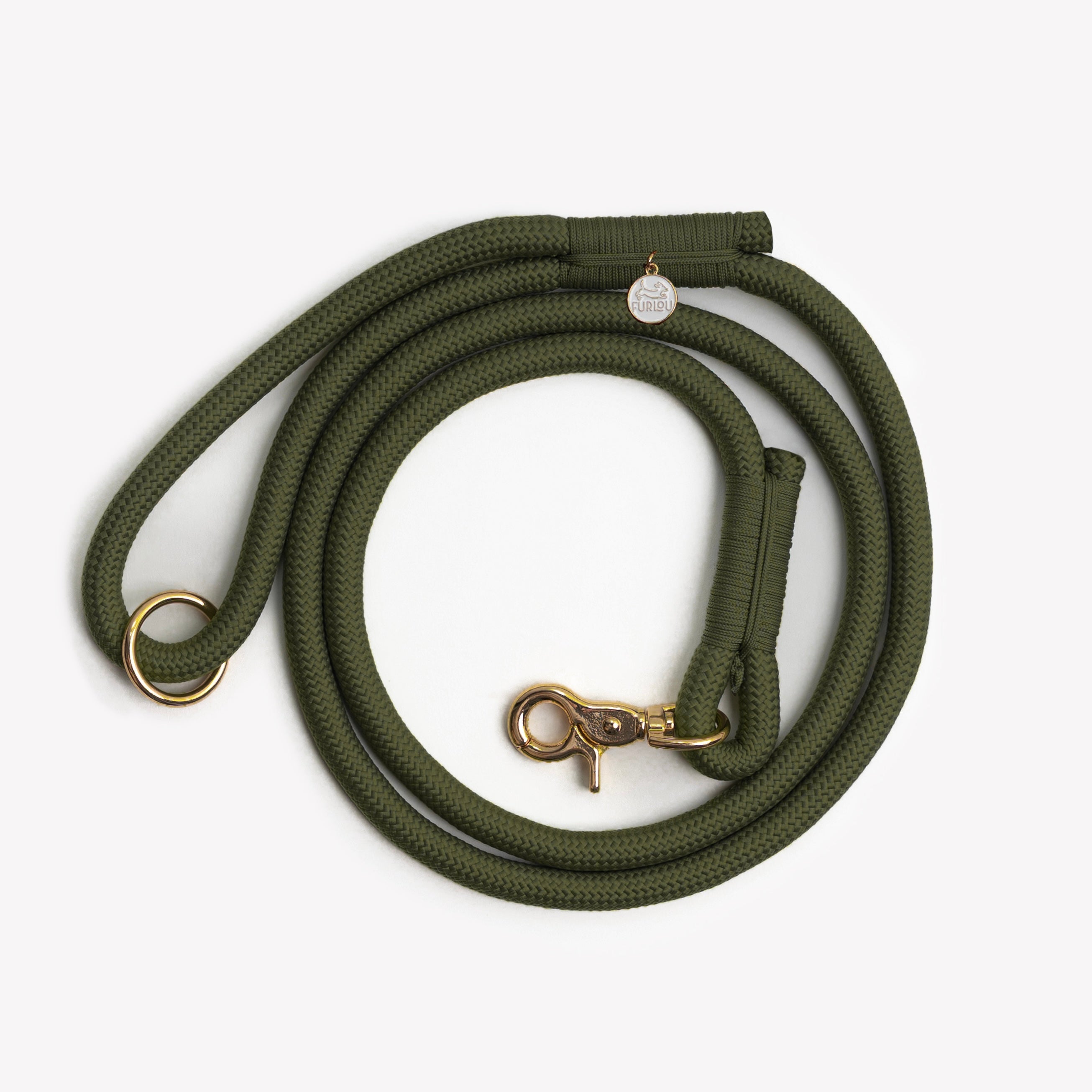 'Moss Green' - Braided Rope Leash - Snag N' Style
