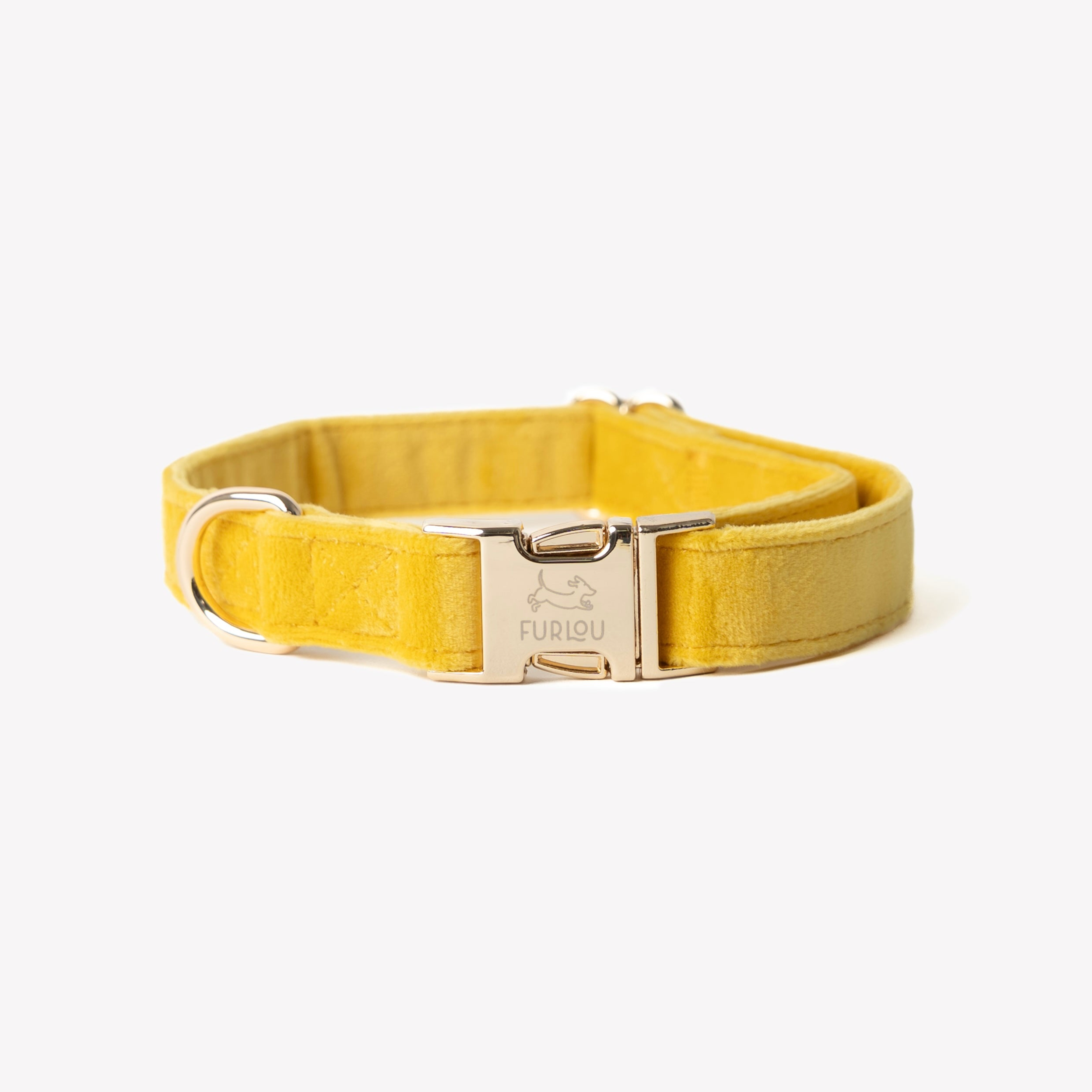 'Yellow' - Velvet Dog Collar - Snag N' Style