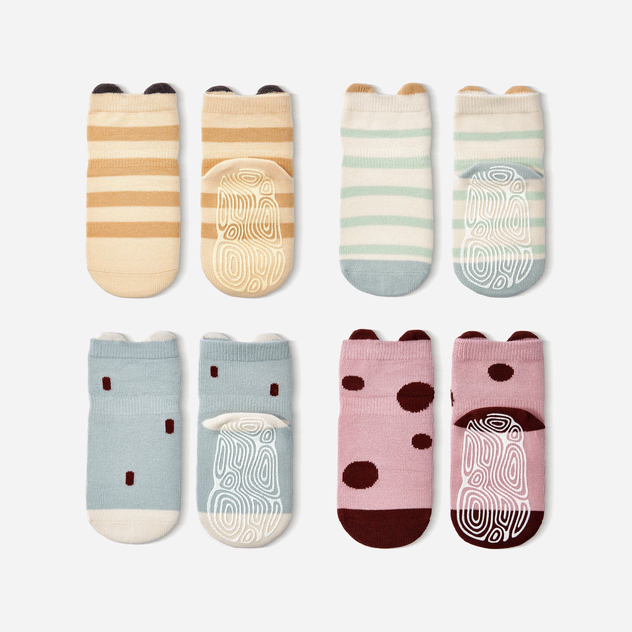 New-Ladybug & Friends- Organic- 4 Pairs of Stay-On Baby & Toddler Non-Slip Socks - Snag N' Style