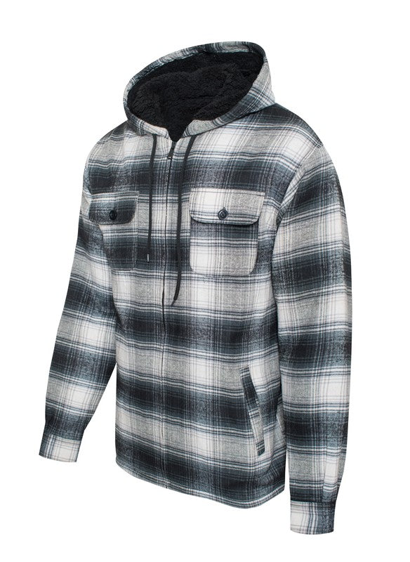 Men's Flannel Sherpa Lining Jacket - Snag N' Style
