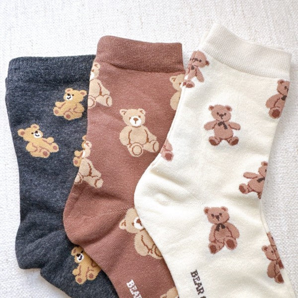 Bear Bear My Bear Socks Set Of 3 - Snag N' Style