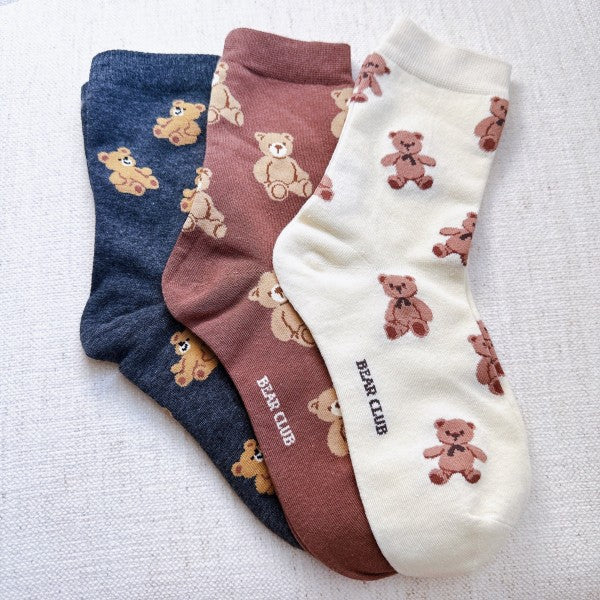 Bear Bear My Bear Socks Set Of 3 - Snag N' Style