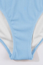 Ribbed Contrast Trim Spaghetti Strap Bikini Set - Snag N' Style