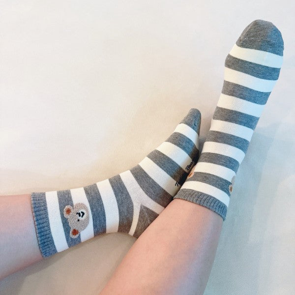 Hehe Bear Socks Set Of 2 - Snag N' Style