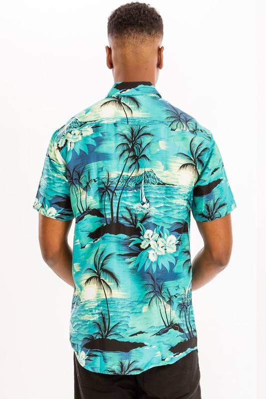 PRINT HAWAIIAN SHIRT - Snag N' Style