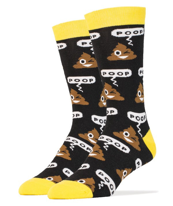 Poop - Men's Emoji Cotton Crew Funny Socks - Snag N' Style