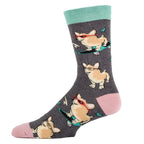 Corgi Boi - Men's Cotton Crew Funny Socks - Snag N' Style
