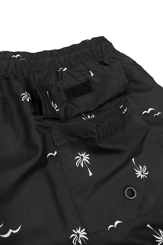Palm Tree Print Swim Trunks Board Shorts - Snag N' Style