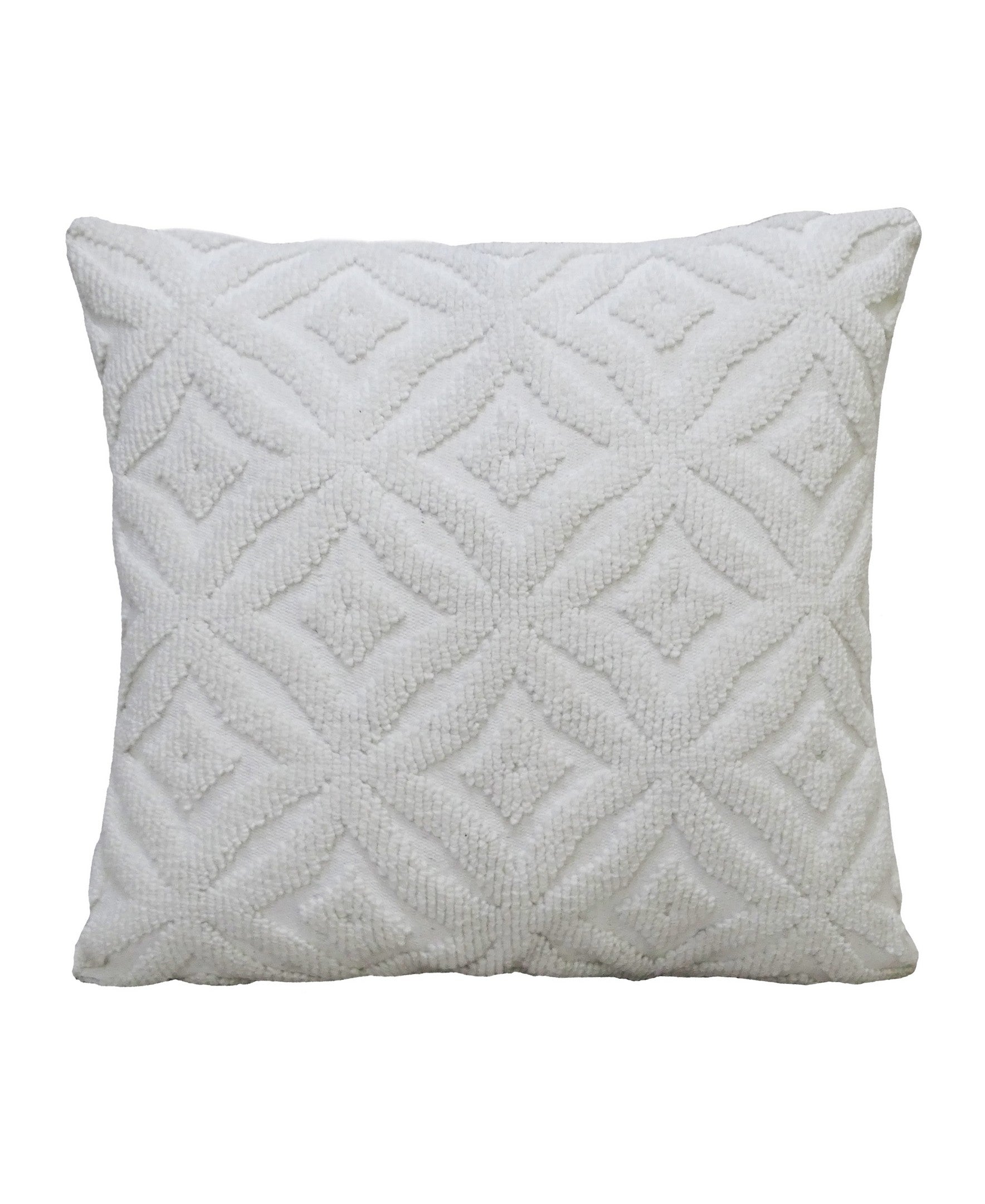 18"x18" White Indoor Outdoor Ogee Decorative Pillow - Snag N' Style