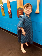 Microfiber blue fish waffle wearable towel - Snag N' Style