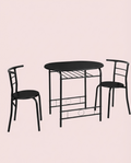 3-Piece Dining Set for 2 – Minimalist Wooden Table + 2 Metal Frame Chairs - Snag N' Style