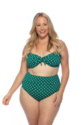 GREEN POLKA DOT HIGH WAIST BIKINI SET - Snag N' Style