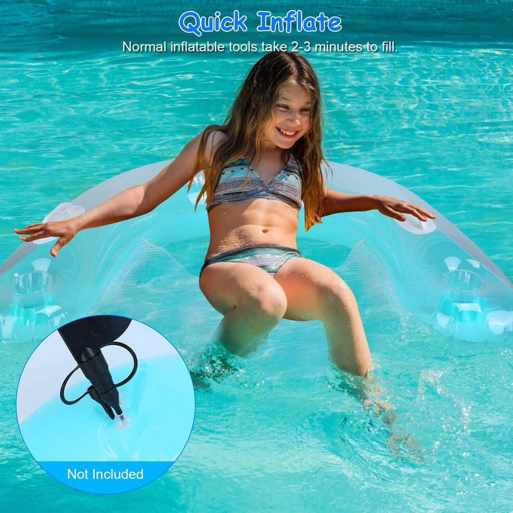 2-Pack: Inflatable Float Pool Chair with Cup Holder Arm Rest - Snag N' Style