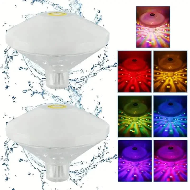 2-Pack: LED Color Changing Floating Pool Lights with 8 Modes Lighting - Snag N' Style