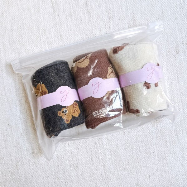 Bear Bear My Bear Socks Set Of 3 - Snag N' Style