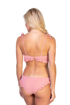 RIBBED SOLID PEACH BIKINI SET - Snag N' Style