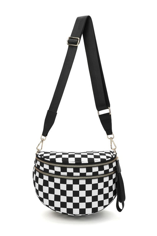 Frankie Oversize Double Zip Print Crescent Sling - Snag N' Style