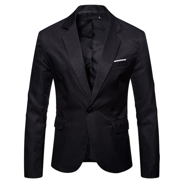 Mens Solid Color Double Vent 1 Button Blazer - Snag N' Style