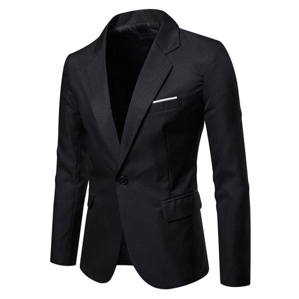 Mens Solid Color Double Vent 1 Button Blazer - Snag N' Style
