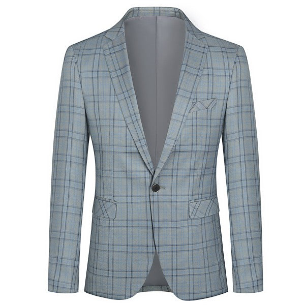 Mens Plaid 1 Button Blazer Jacket Style A - Snag N' Style