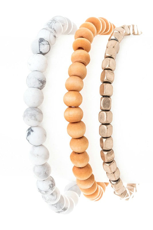 Mix Beads Stretch Bracelet Set - Snag N' Style