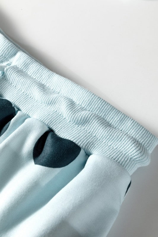 Polka Dot Pullover and Drawstring Shorts Set - Snag N' Style