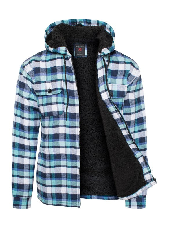 Men's Flannel Sherpa Lining Jacket - Snag N' Style