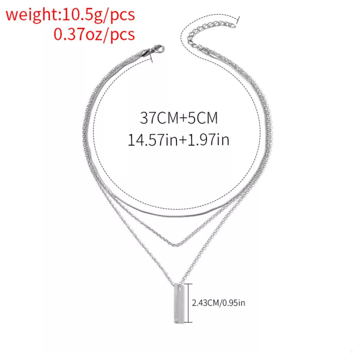 Three Layered Bar Pendant Necklace - Snag N' Style