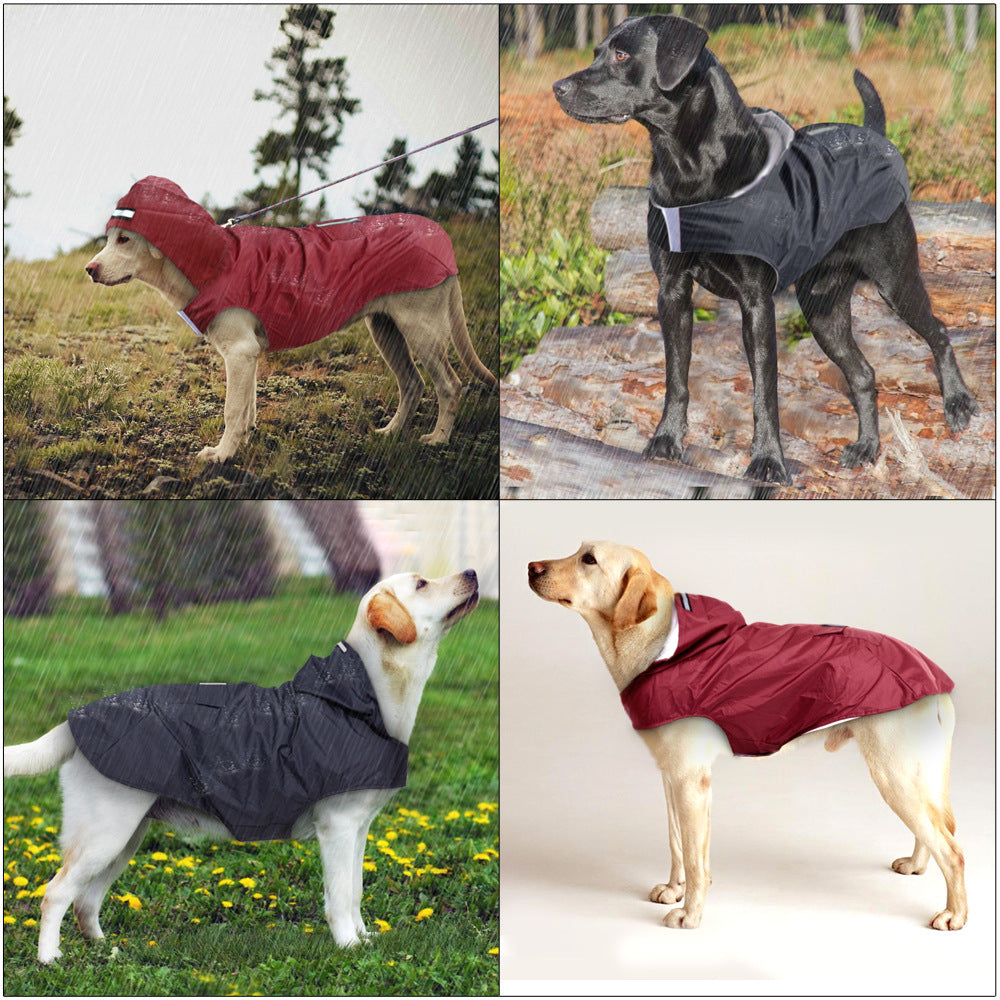 Pet Reflective Big Dog Rainwear Dog Rainwear Super Waterproof Cap All-in-One Dog Clothes - Snag N' Style