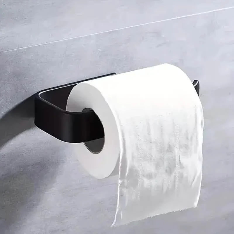 2-Pack: No-Drill Self-Adhesive Toilet Paper Holder – Black & White - Snag N' Style