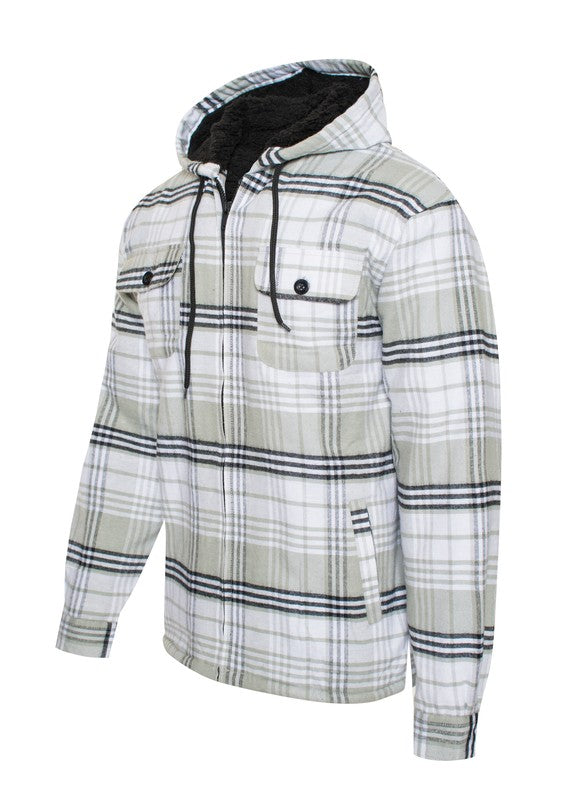 Men's Flannel Sherpa Lining Jacket - Snag N' Style