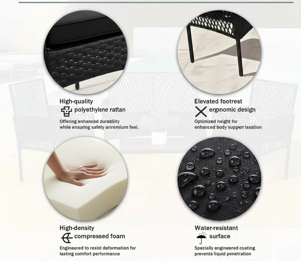 4Pcs Outdoor Patio Furniture Set – Rattan Wicker Sofa - Multiple Styles - Snag N' Style