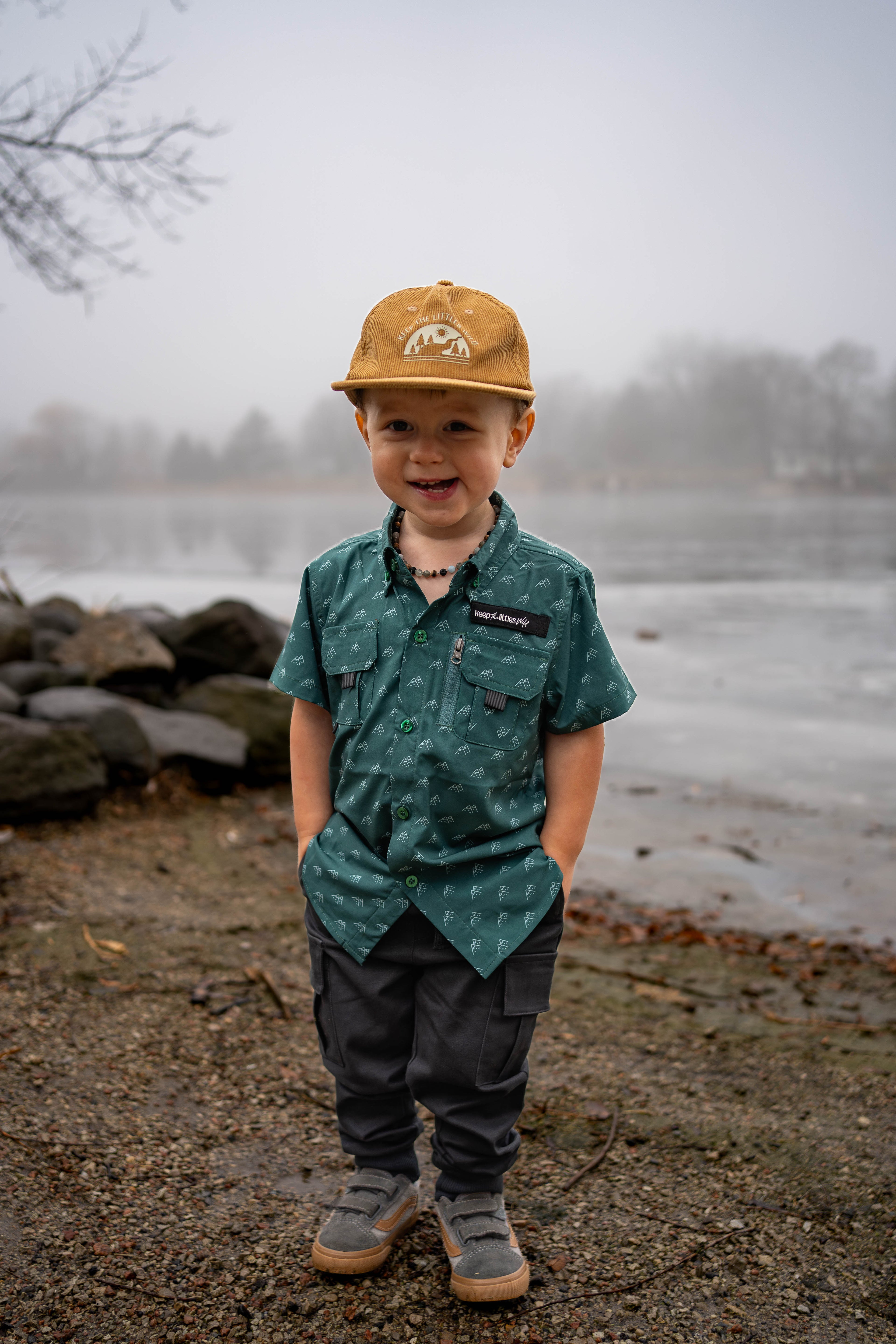 2026 Fishing shirt button up- green mountain - Snag N' Style
