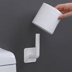 4-Pack: Adhesive Toilet Paper Holder, Wall Mount, White & Black - Snag N' Style