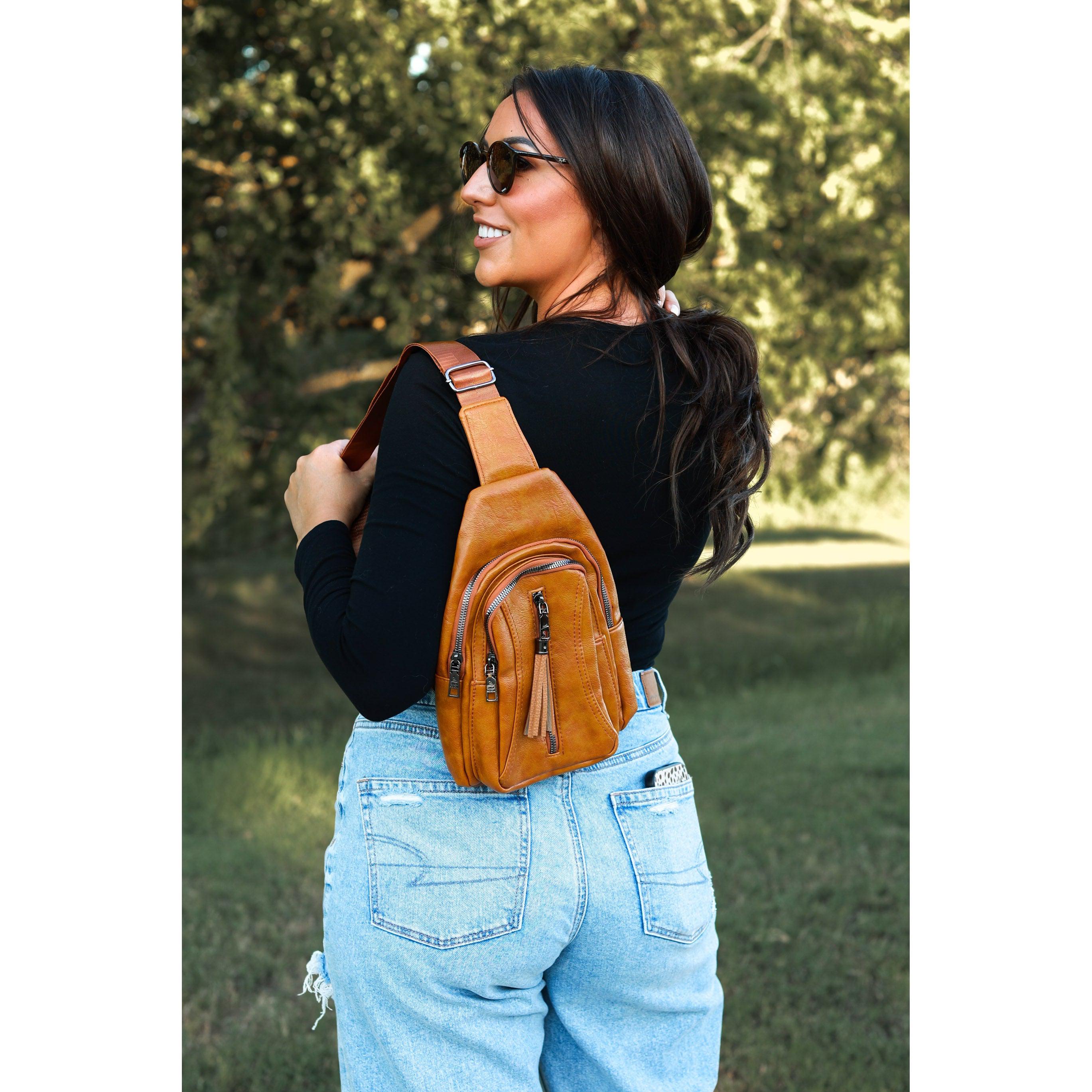 The Mindy - Camel  Vintage Tassel Sling Bag - Snag N' Style
