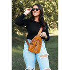 The Mindy - Camel  Vintage Tassel Sling Bag - Snag N' Style