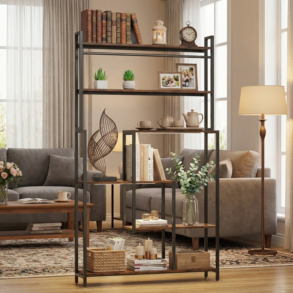 5-Tier Metal Display Shelf with LED Lights - Snag N' Style