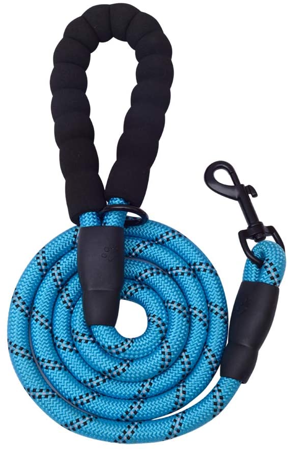 5 FT Thick Highly Reflective Dog Leash- Blue - Snag N' Style
